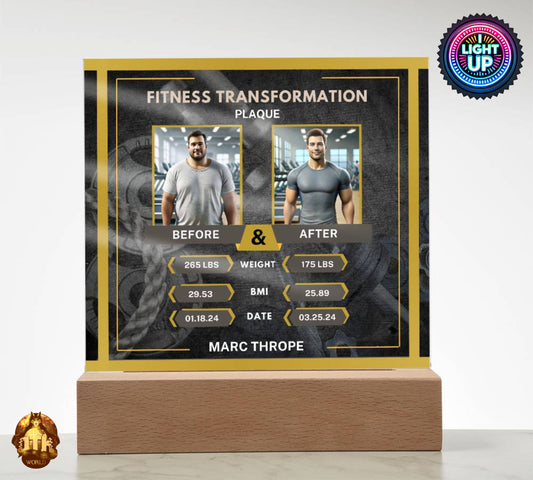 Custom Fitness Transformation Plaque – Celebrate Every Milestone of Your Fitness Journey