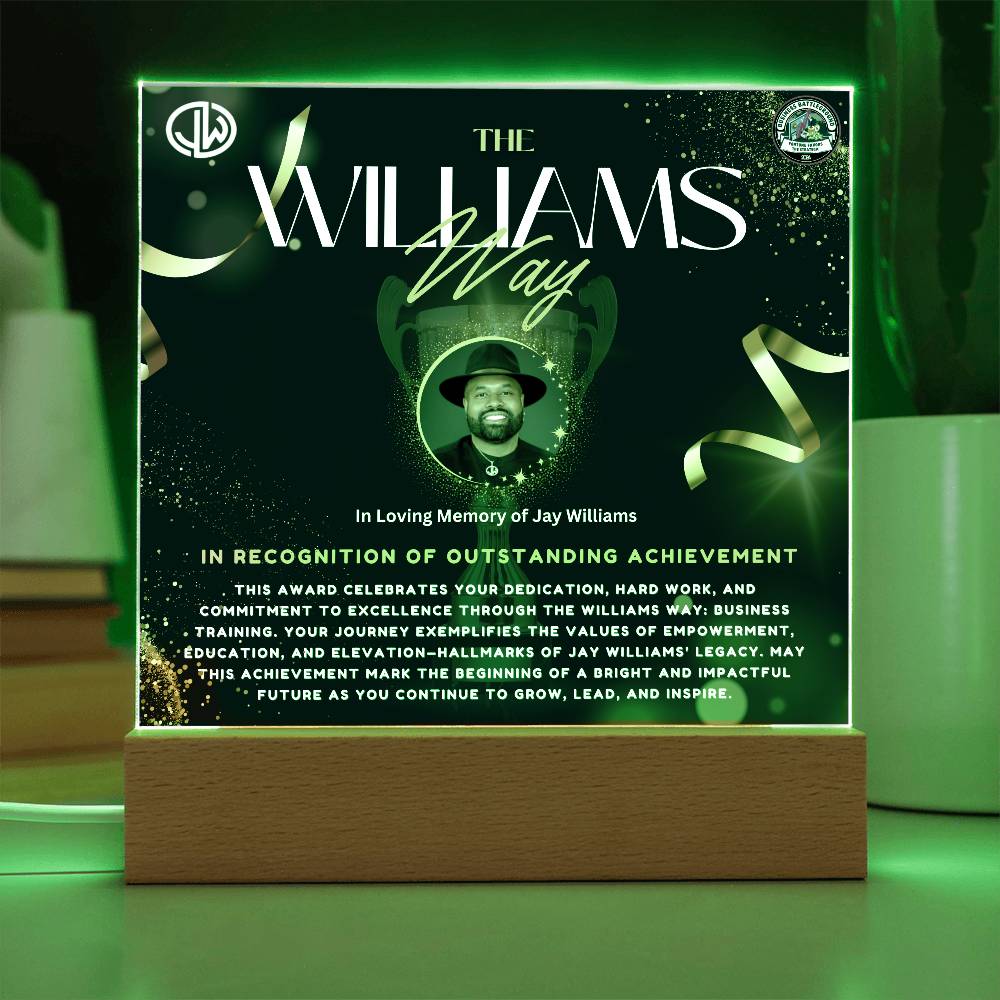 The Williams Way Outstanding Achievement Plaque