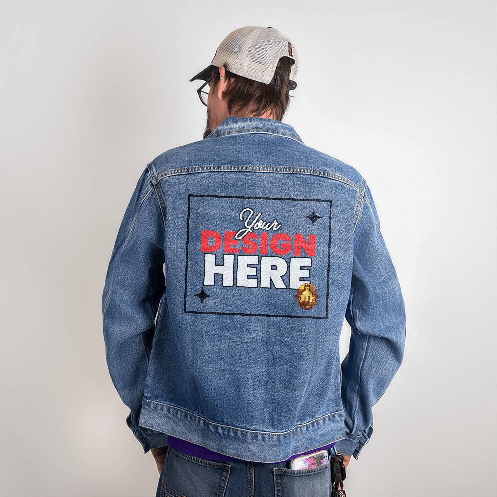 Custom Men's Printed Denim Jacket