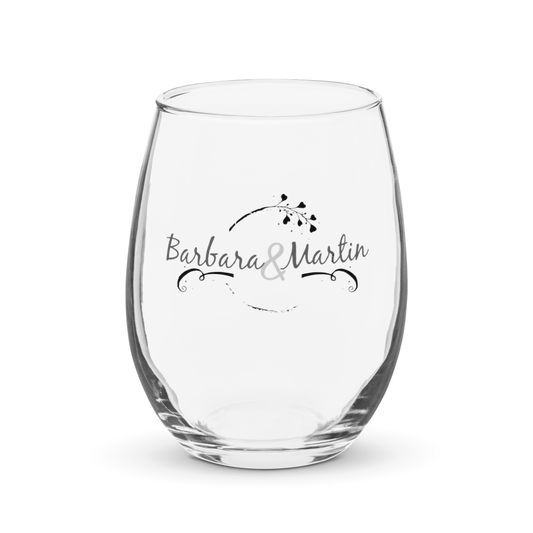 Personalized Couples Name Stemless Wine Glass - Perfect for Celebrations