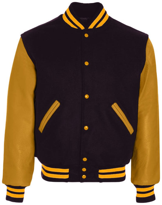 Maroon & Light Gold Premium Varsity Jacket