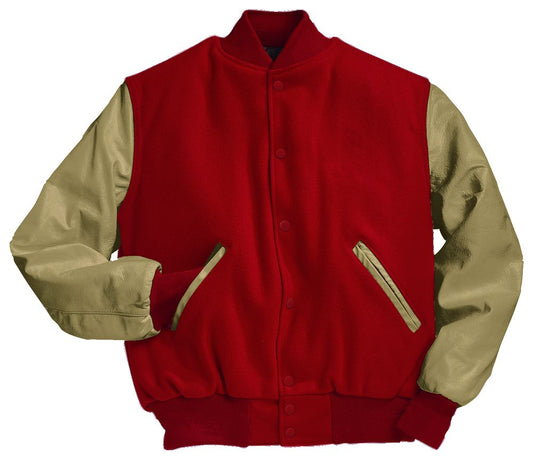 Scarlet Red & Cream Premium Varsity Jacket