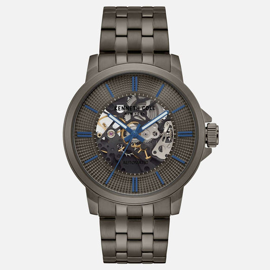 Kenneth Cole - Automatic Skeleton With Gunmetal Link Bracelet